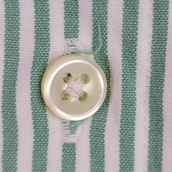 Polo Ralph Lauren Big Shirt Oxford Men's L Green Striped SS Button Down Cotton - Picture 9 of 10